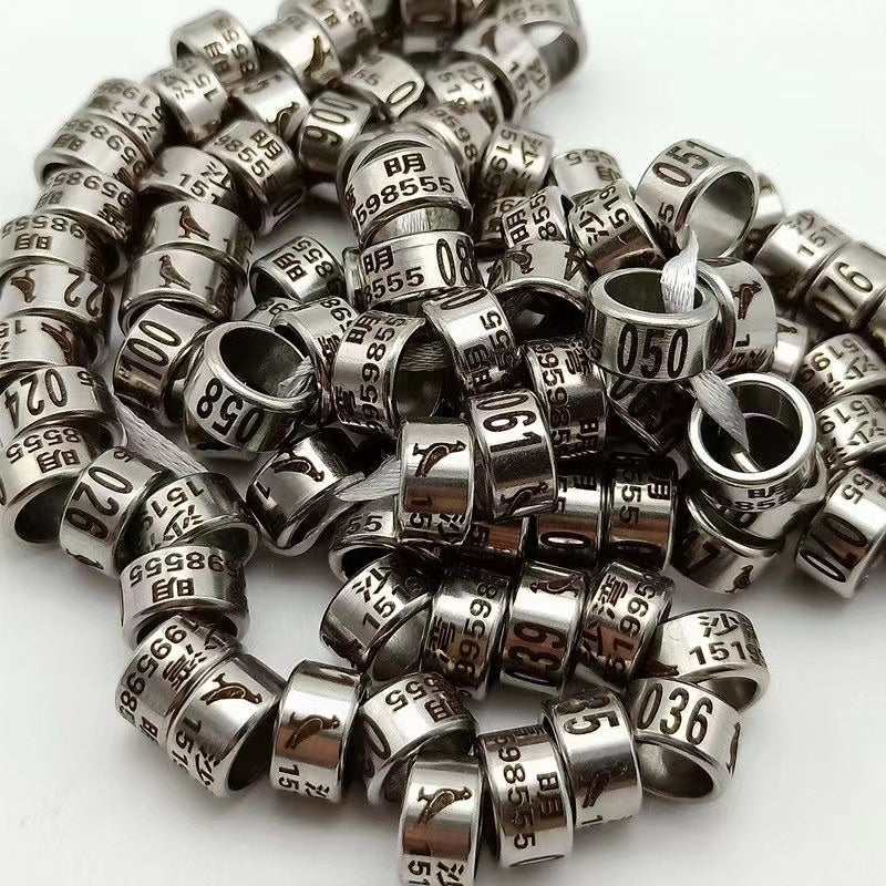 Kesilmez Krom Taklacı Güvercin Bilezikleri, Krom Oyun Kuşu Markaları - 50 Adet